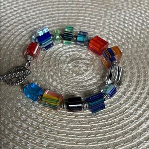 Colorful Cane Glass Beaded Bracelet